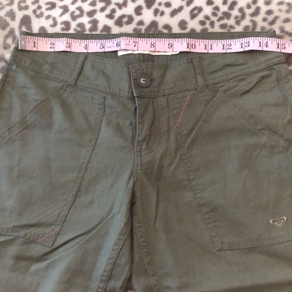 Roxy Button Fly Linen Blend Pants in Green Size 3 Juniors - Picture 13 of 17